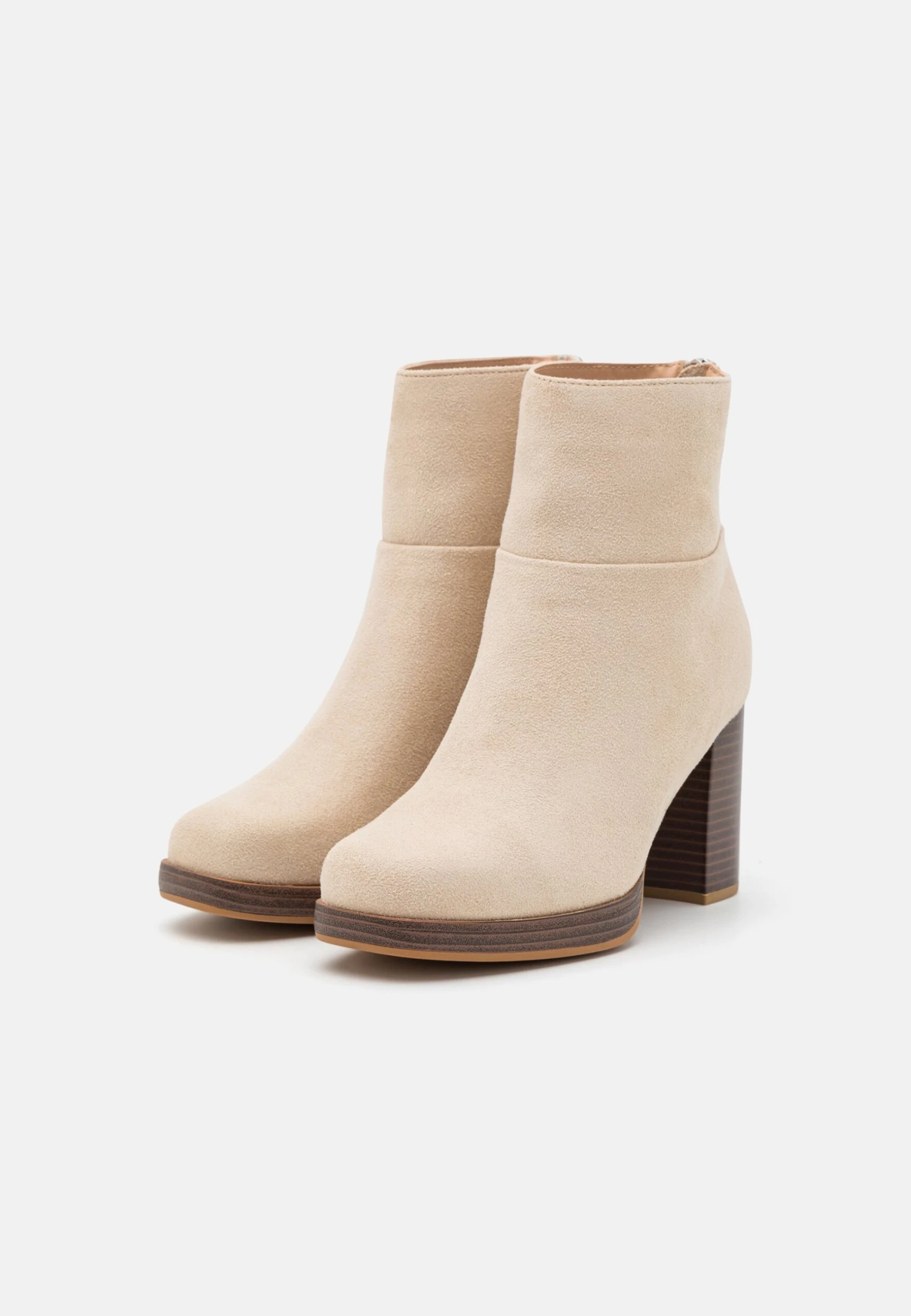 Wide Fit - Bottines À Plateau - Beige – Image 3