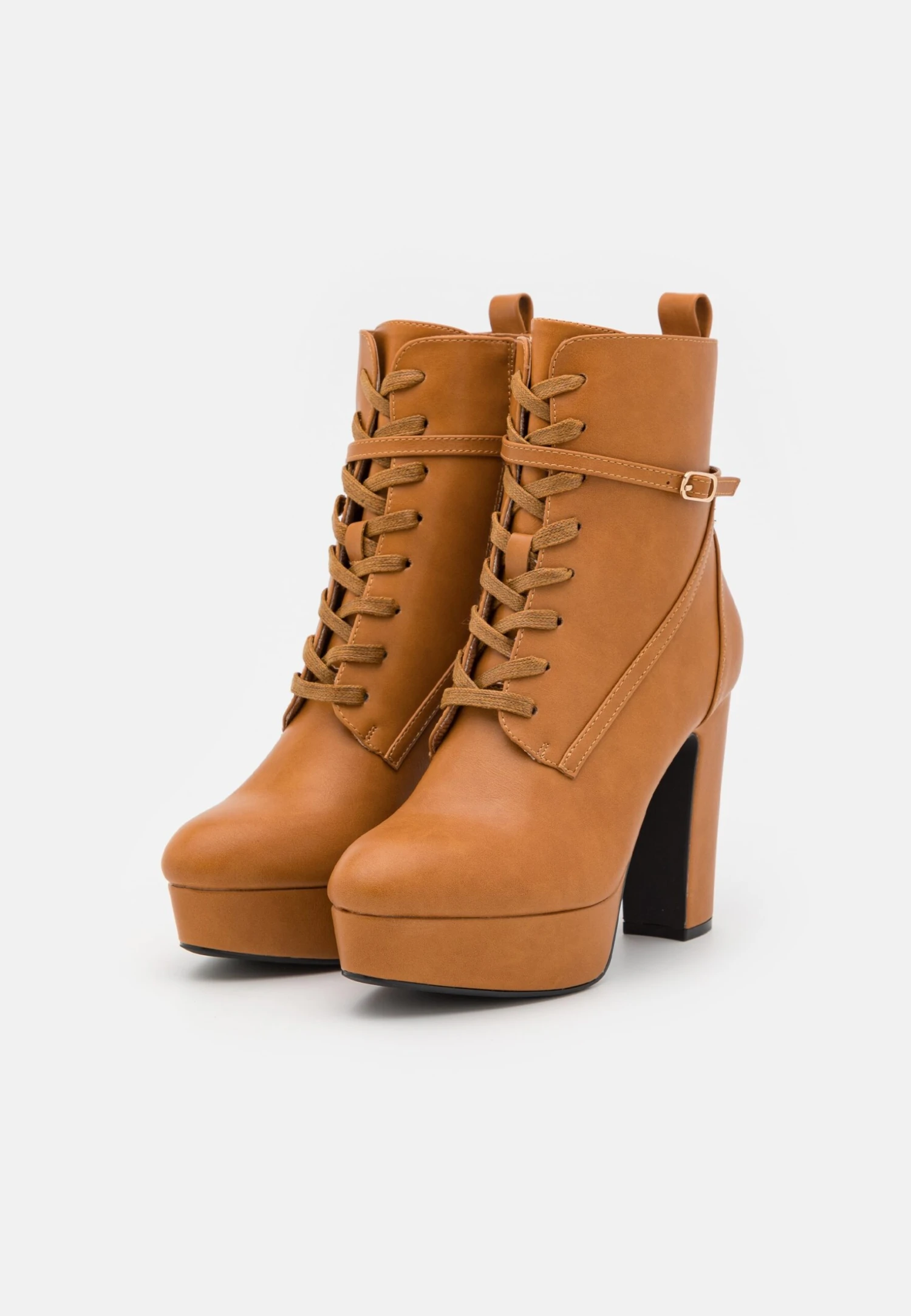 Anna Field Bottines À Lacets - Cognac – Image 3