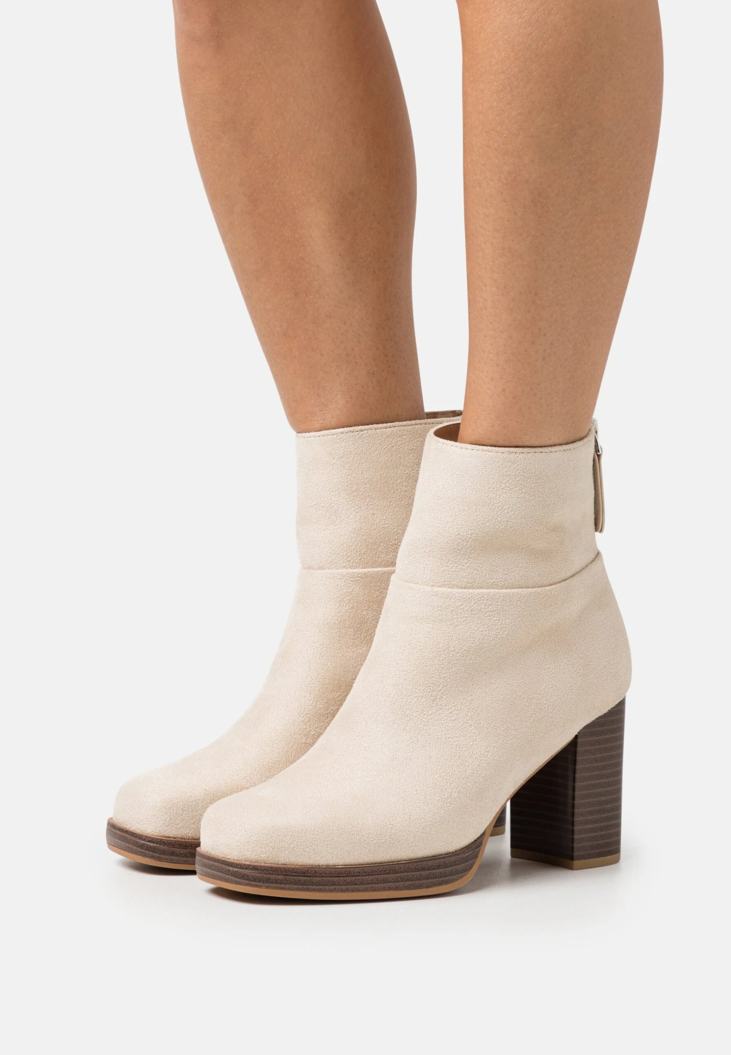 Wide Fit - Bottines À Plateau - Beige