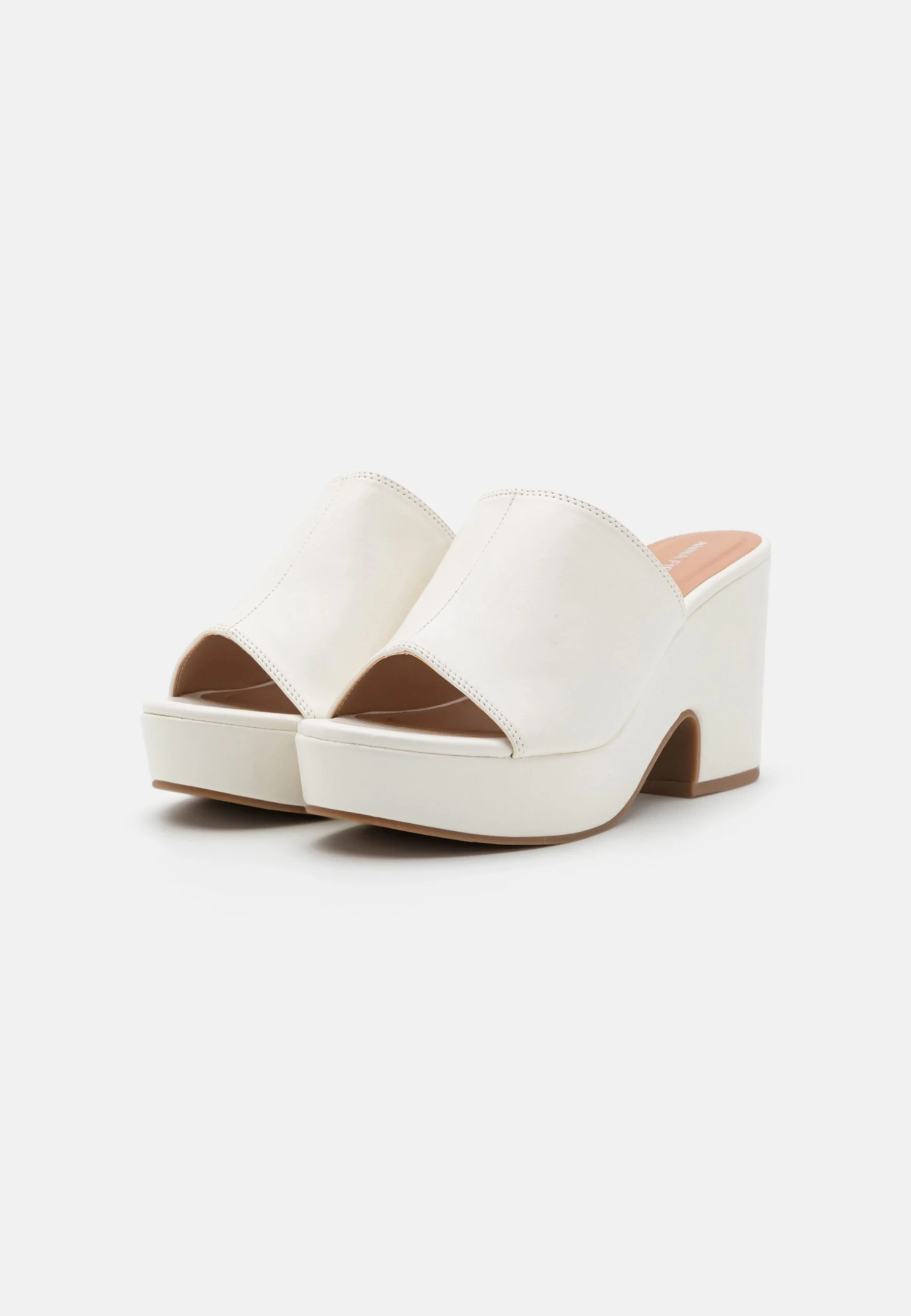 Wide Fit - Mules À Talons - White – Image 3