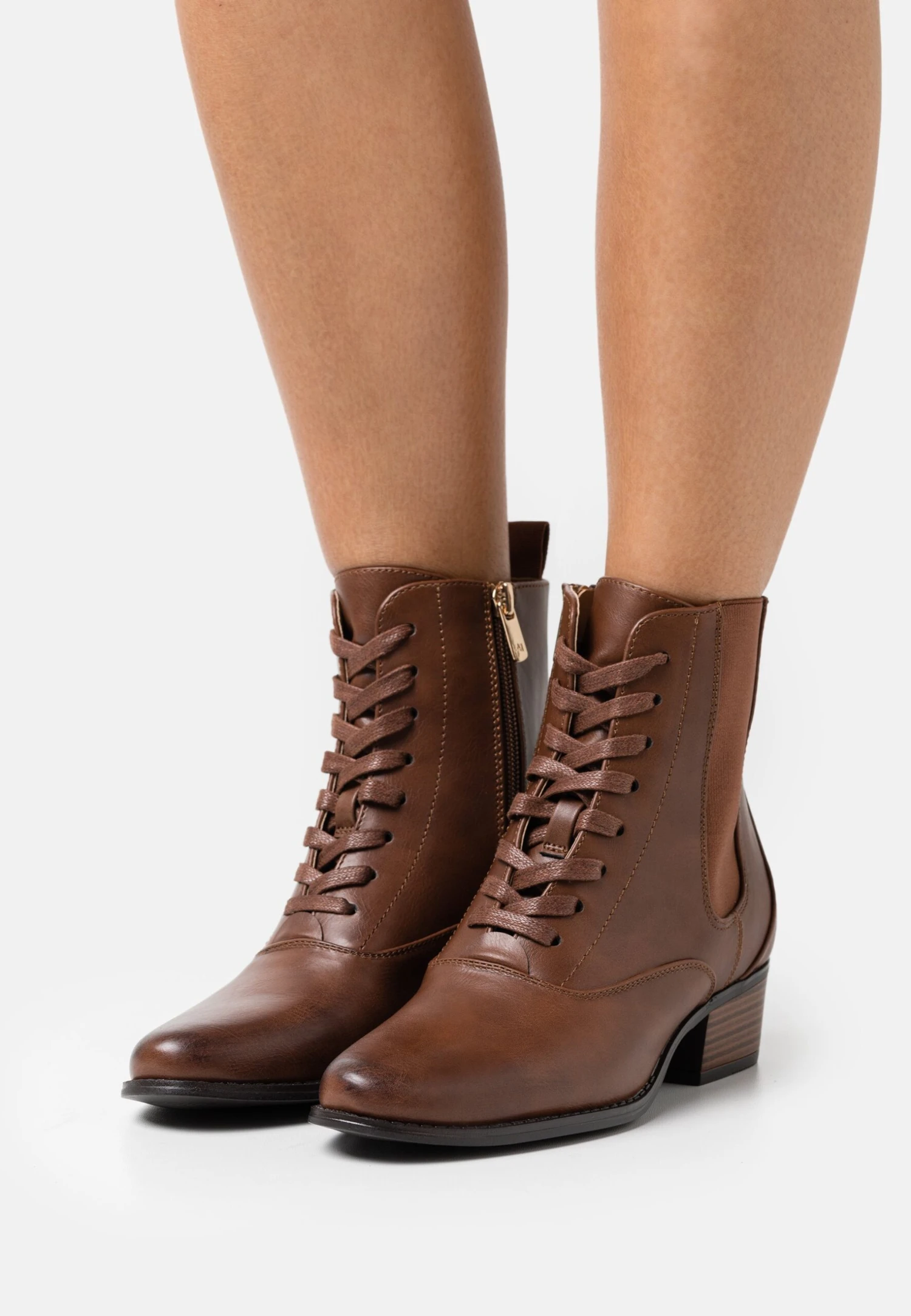 Anna Field Bottines À Lacets - Cognac