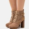 Anna Field Leather - Bottines À Lacets - Cognac